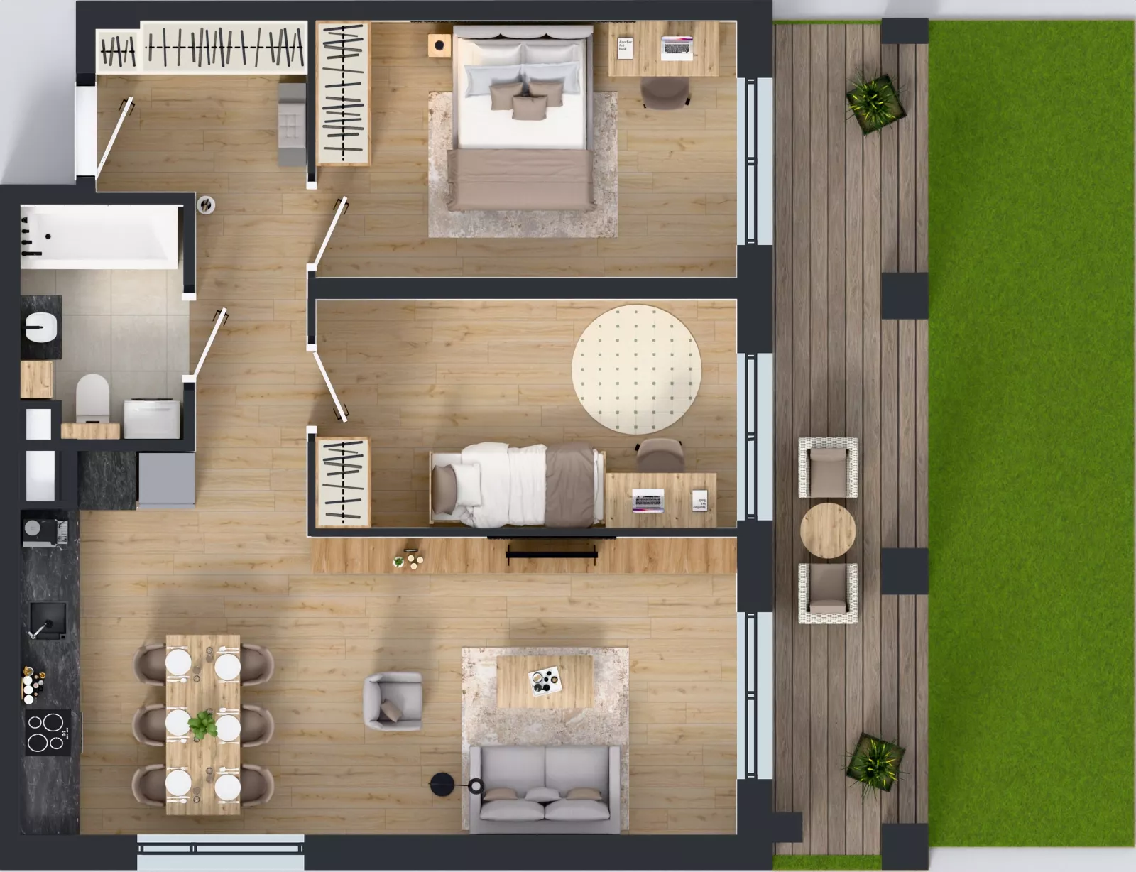 3 pokoje, mieszkanie 63,56 m², parter, oferta nr WP-7, Warzelnicza Park, Warszawa, Białołęka, Brzeziny, ul. Warzelnicza