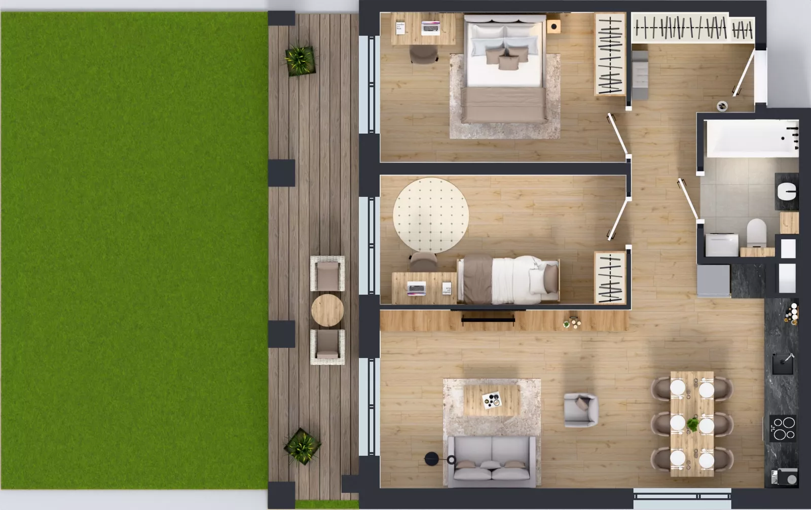 3 pokoje, mieszkanie 63,43 m², parter, oferta nr WP-8, Warzelnicza Park, Warszawa, Białołęka, Brzeziny, ul. Warzelnicza
