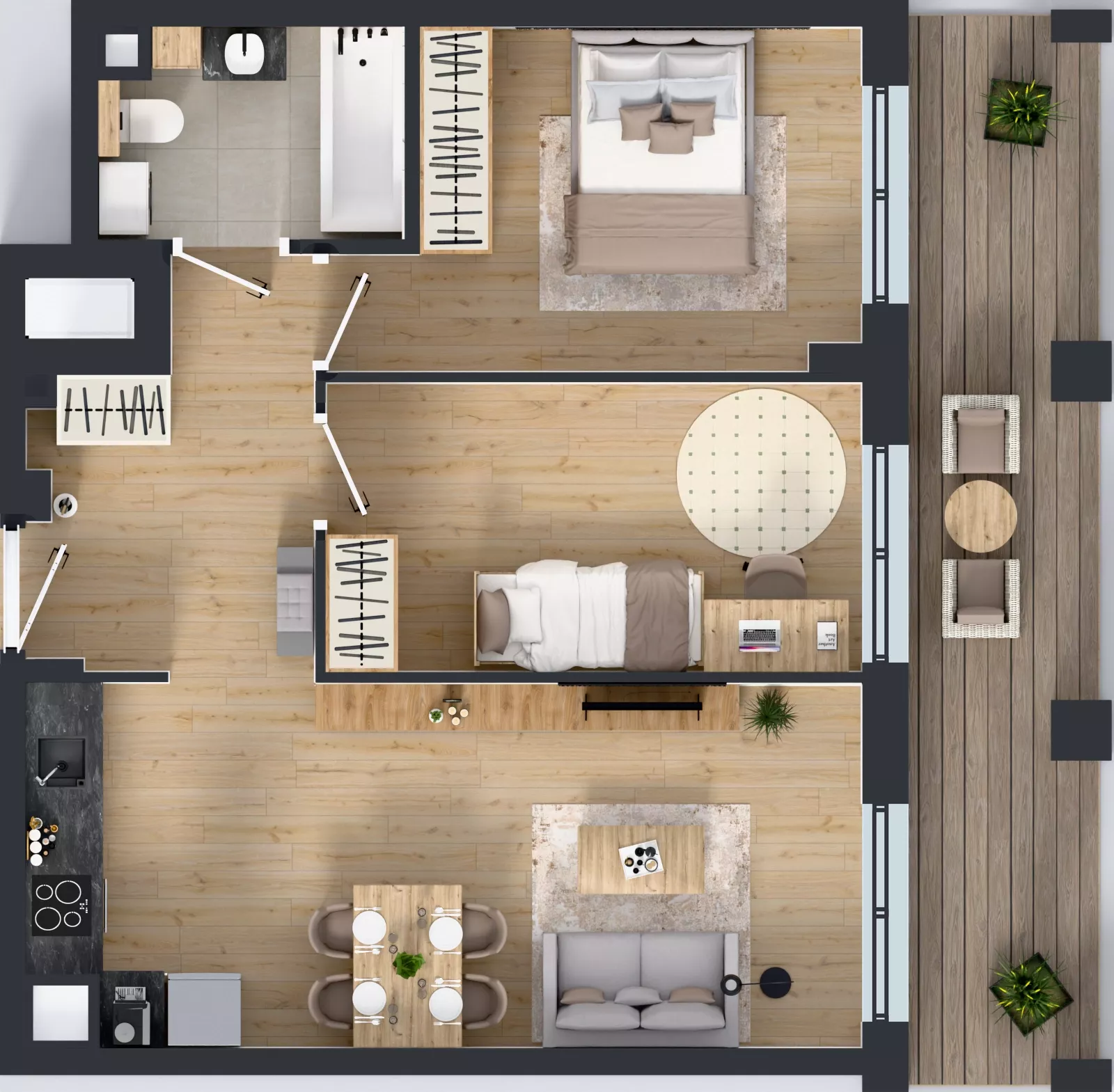 3 pokoje, mieszkanie 53,89 m², piętro 1, oferta nr WP-13, Warzelnicza Park, Warszawa, Białołęka, Brzeziny, ul. Warzelnicza