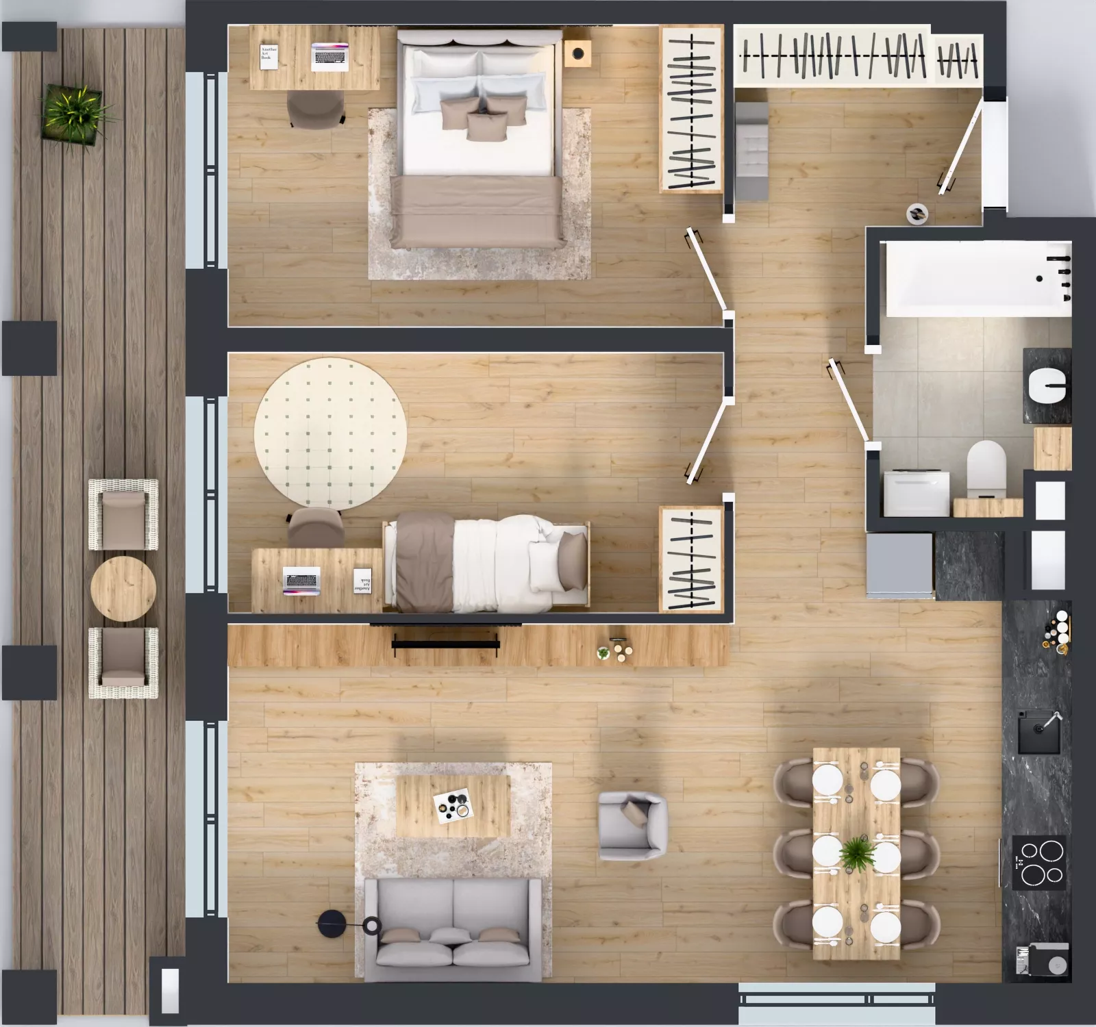 3 pokoje, mieszkanie 63,39 m², piętro 1, oferta nr WP-17, Warzelnicza Park, Warszawa, Białołęka, Brzeziny, ul. Warzelnicza