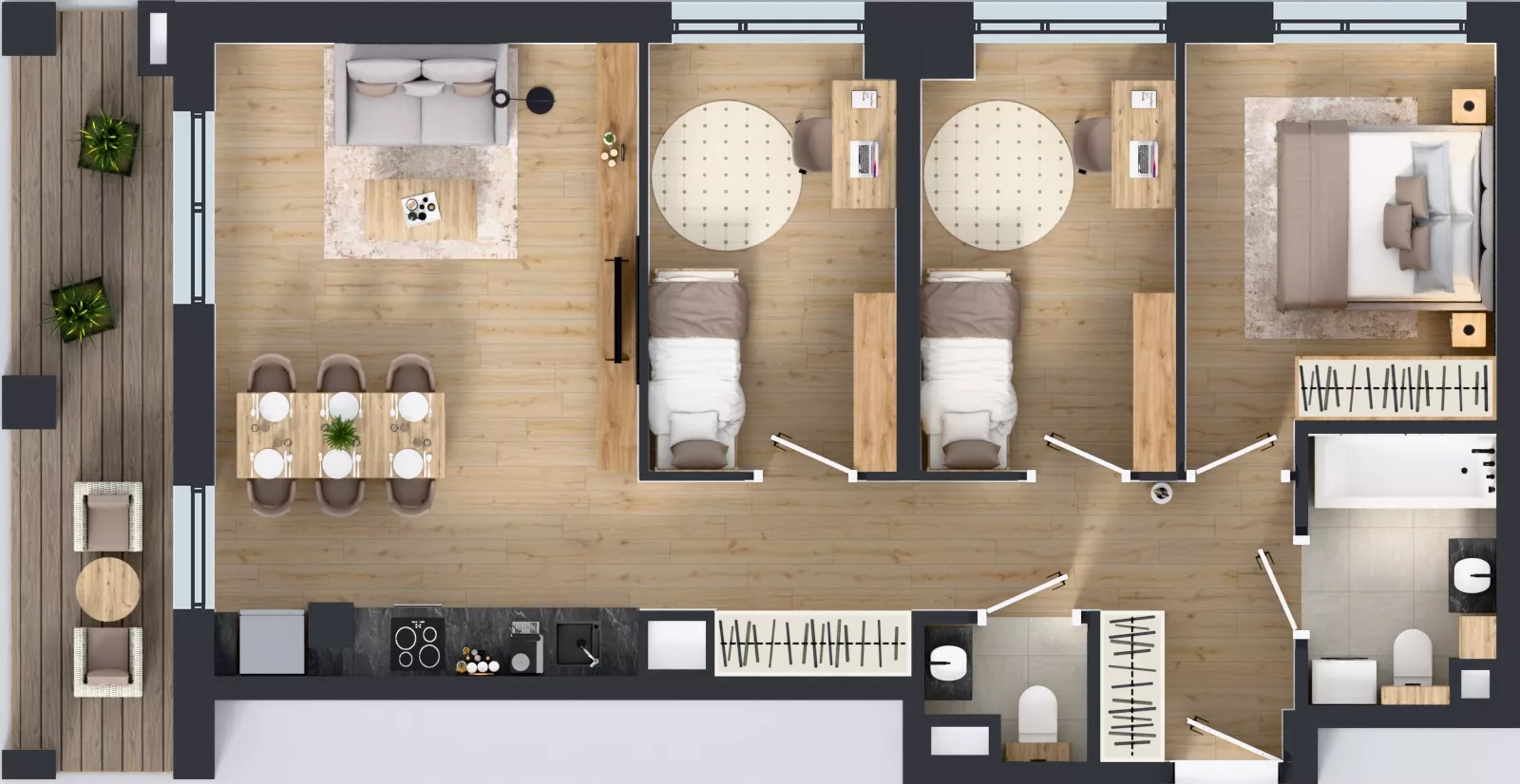 4 pokoje, mieszkanie 70,58 m², piętro 2, oferta nr WP-21, Warzelnicza Park, Warszawa, Białołęka, Brzeziny, ul. Warzelnicza