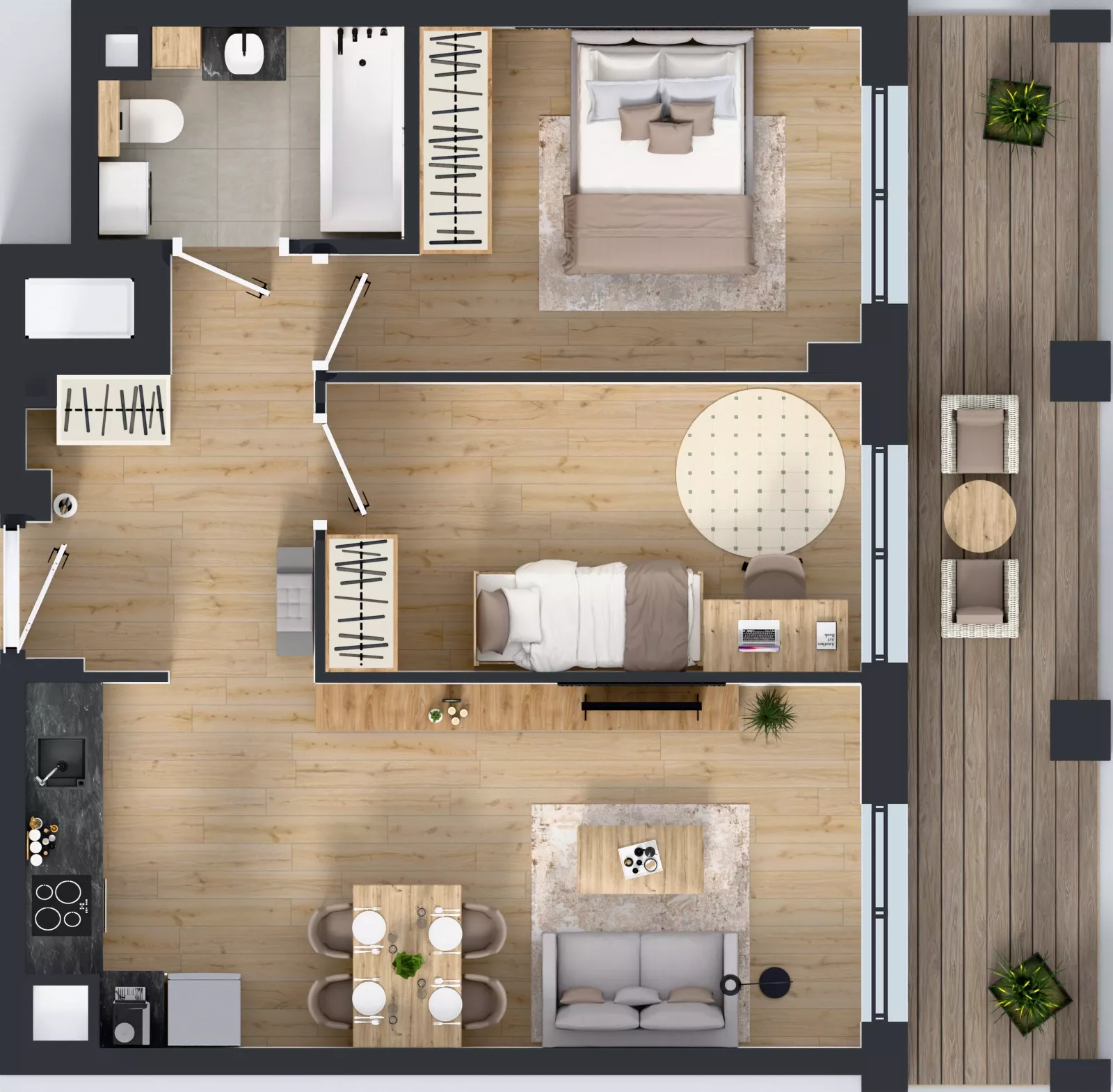 3 pokoje, mieszkanie 53,84 m², piętro 2, oferta nr WP-23, Warzelnicza Park, Warszawa, Białołęka, Brzeziny, ul. Warzelnicza