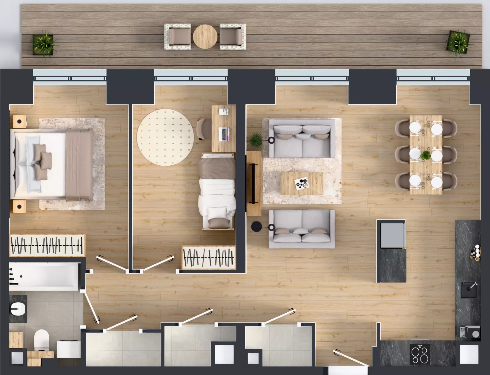 3 pokoje, mieszkanie 72,69 m², piętro 3, oferta nr WP-31, Warzelnicza Park, Warszawa, Białołęka, Brzeziny, ul. Warzelnicza