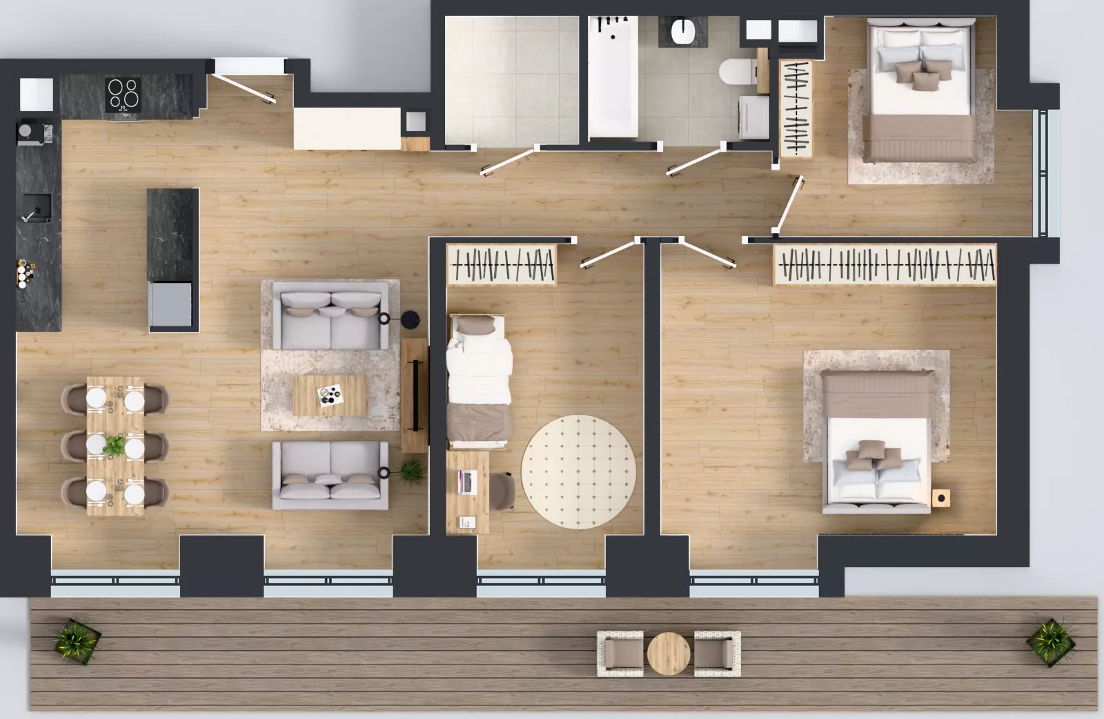 4 pokoje, mieszkanie 90,65 m², piętro 3, oferta nr WP-33, Warzelnicza Park, Warszawa, Białołęka, Brzeziny, ul. Warzelnicza