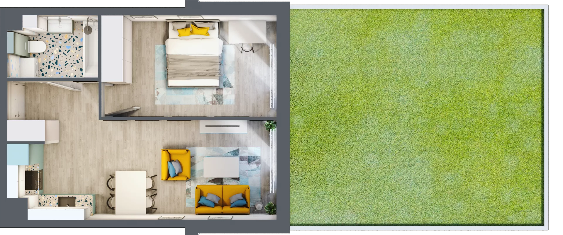 2 pokoje, mieszkanie 42,61 m², parter, oferta nr 42, Apartamenty Talarowa 3, Warszawa, Białołęka, Tarchomin, ul. Talarowa