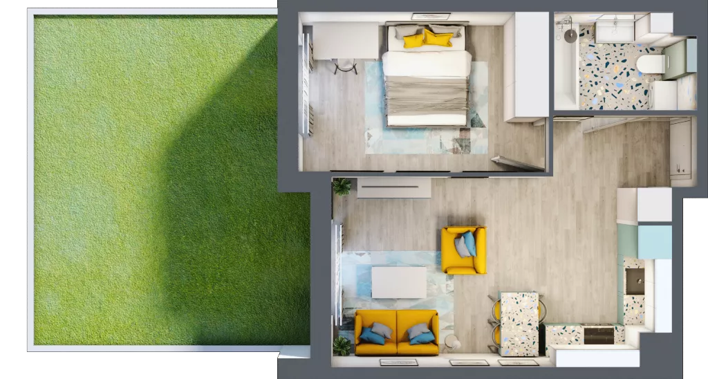 2 pokoje, mieszkanie 40,93 m², parter, oferta nr 7, Apartamenty Talarowa 3, Warszawa, Białołęka, Tarchomin, ul. Talarowa