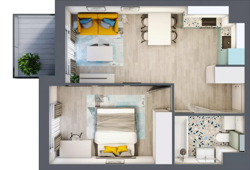 2 pokoje, mieszkanie 38,32 m², piętro 1, oferta nr 15, Apartamenty Talarowa 3, Warszawa, Białołęka, Tarchomin, ul. Talarowa