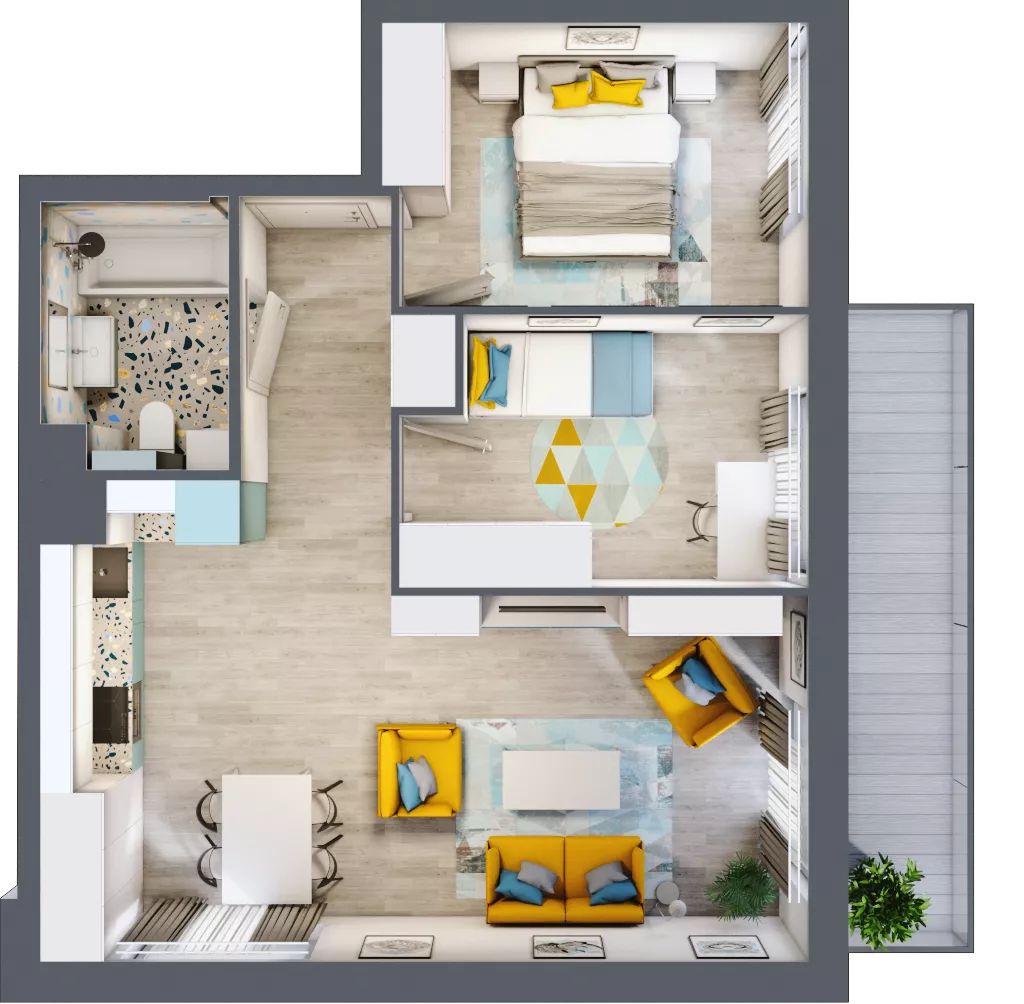 3 pokoje, mieszkanie 55,98 m², piętro 1, oferta nr 13, Apartamenty Talarowa 3, Warszawa, Białołęka, Tarchomin, ul. Talarowa