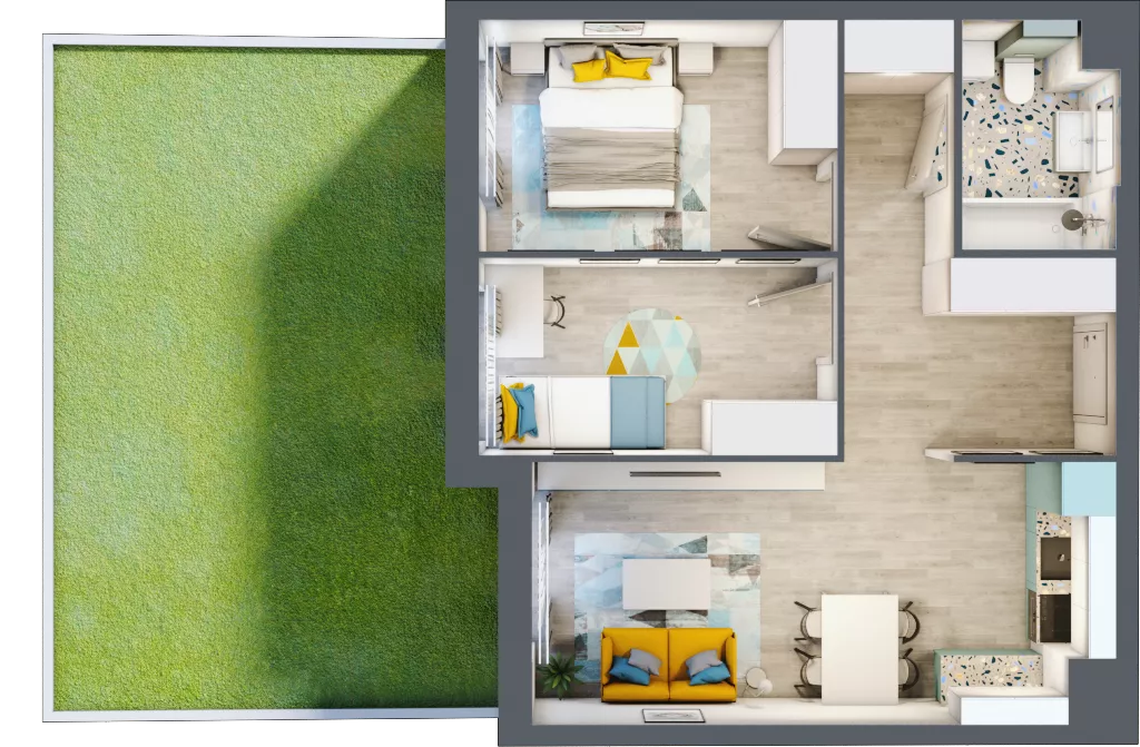 3 pokoje, mieszkanie 52,33 m², parter, oferta nr 9, Apartamenty Talarowa 3, Warszawa, Białołęka, Tarchomin, ul. Talarowa
