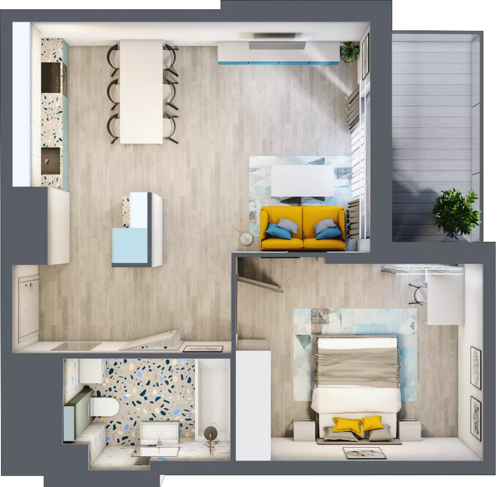 2 pokoje, mieszkanie 50,18 m², piętro 1, oferta nr 20, Apartamenty Talarowa 3, Warszawa, Białołęka, Tarchomin, ul. Talarowa