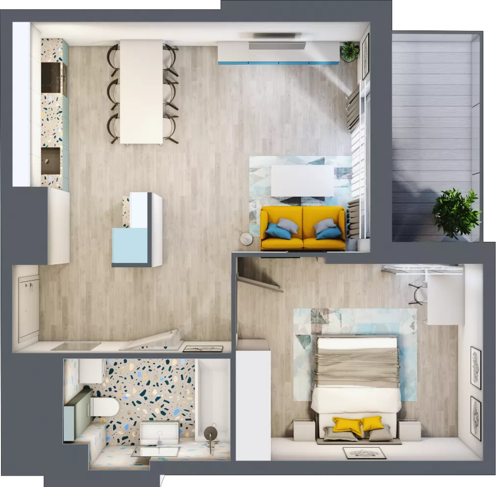2 pokoje, mieszkanie 50,25 m², piętro 3, oferta nr 40, Apartamenty Talarowa 3, Warszawa, Białołęka, Tarchomin, ul. Talarowa