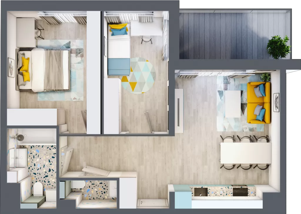 3 pokoje, mieszkanie 57,78 m², piętro 1, oferta nr 11, Apartamenty Talarowa 3, Warszawa, Białołęka, Tarchomin, ul. Talarowa