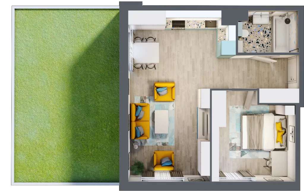 2 pokoje, mieszkanie 49,44 m², parter, oferta nr 6, Apartamenty Talarowa 3, Warszawa, Białołęka, Tarchomin, ul. Talarowa