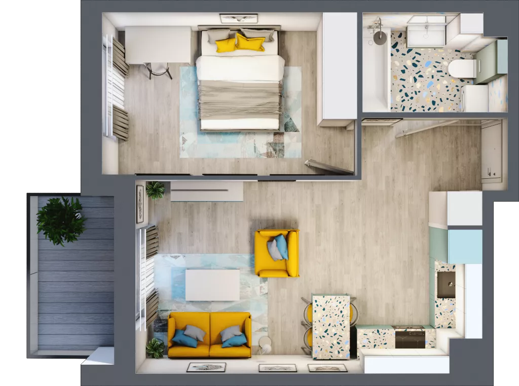 2 pokoje, mieszkanie 40,85 m², piętro 1, oferta nr 14, Apartamenty Talarowa 3, Warszawa, Białołęka, Tarchomin, ul. Talarowa