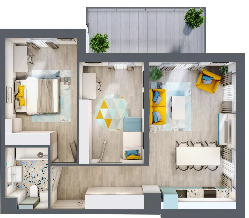 3 pokoje, mieszkanie 59,19 m², piętro 4, oferta nr A-51, Rezydencja Jarzębinowa II, Nowy Dwór Mazowiecki, Kępa Nowodworska, ul. Jarzębinowa 2