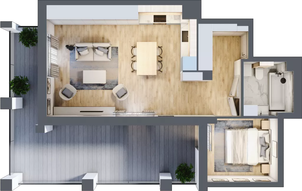 2 pokoje, mieszkanie 50,68 m², piętro 2, oferta nr WP-20, Warzelnicza Park, Warszawa, Białołęka, Brzeziny, ul. Warzelnicza