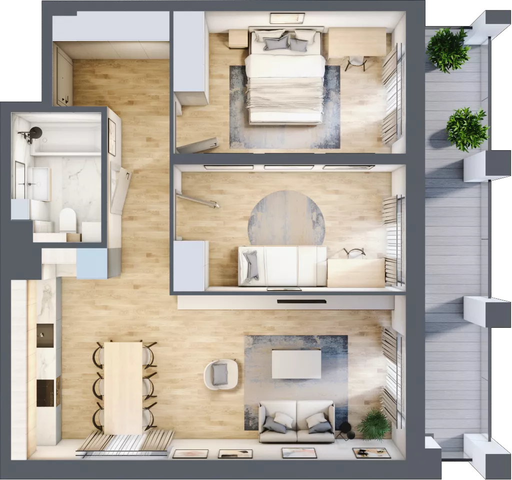 3 pokoje, mieszkanie 63,19 m², piętro 1, oferta nr WP-16, Warzelnicza Park, Warszawa, Białołęka, Brzeziny, ul. Warzelnicza
