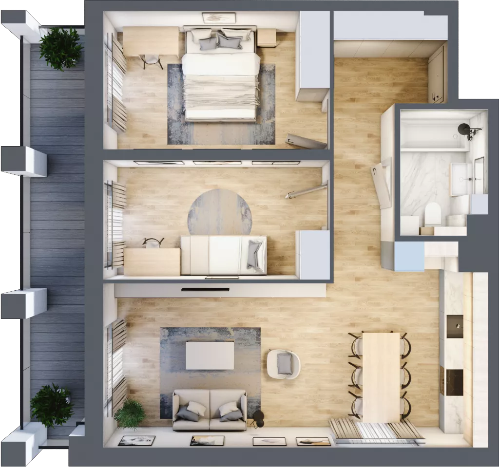 3 pokoje, mieszkanie 63,20 m², piętro 1, oferta nr WP-17, Warzelnicza Park, Warszawa, Białołęka, Brzeziny, ul. Warzelnicza