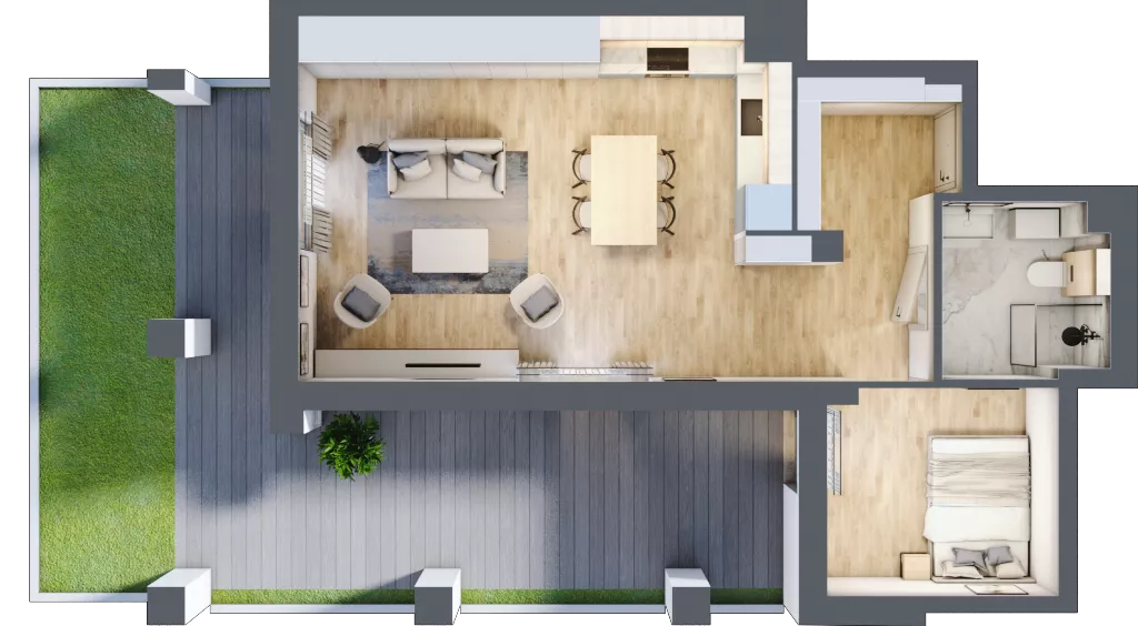 2 pokoje, mieszkanie 50,67 m², parter, oferta nr WP-1, Warzelnicza Park, Warszawa, Białołęka, Brzeziny, ul. Warzelnicza