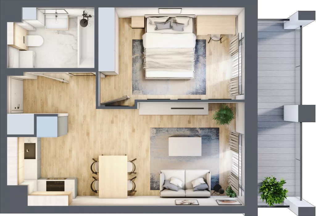 2 pokoje, mieszkanie 38,27 m², piętro 1, oferta nr WP-14, Warzelnicza Park, Warszawa, Białołęka, Brzeziny, ul. Warzelnicza