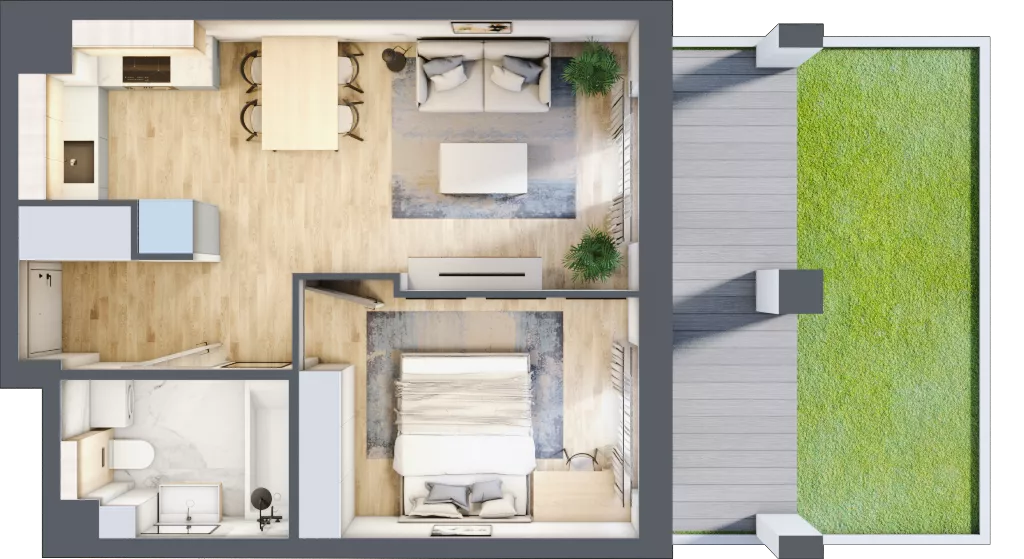2 pokoje, mieszkanie 37,39 m², parter, oferta nr WP-6, Warzelnicza Park, Warszawa, Białołęka, Brzeziny, ul. Warzelnicza