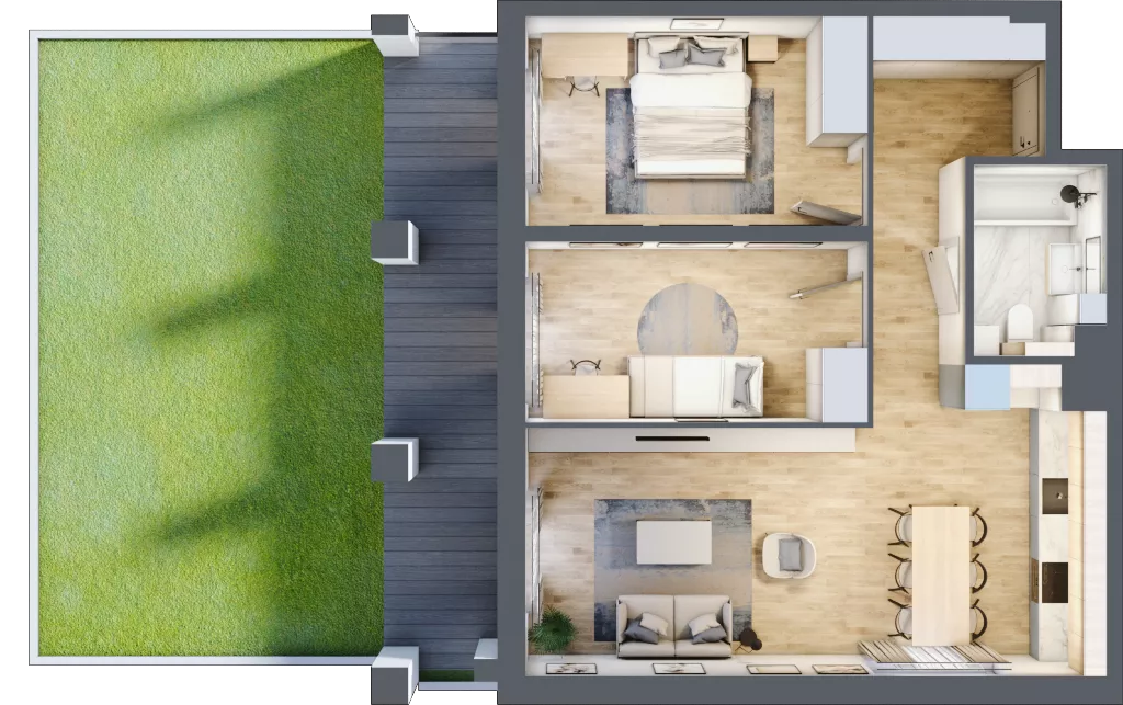 3 pokoje, mieszkanie 63,20 m², parter, oferta nr WP-8, Warzelnicza Park, Warszawa, Białołęka, Brzeziny, ul. Warzelnicza