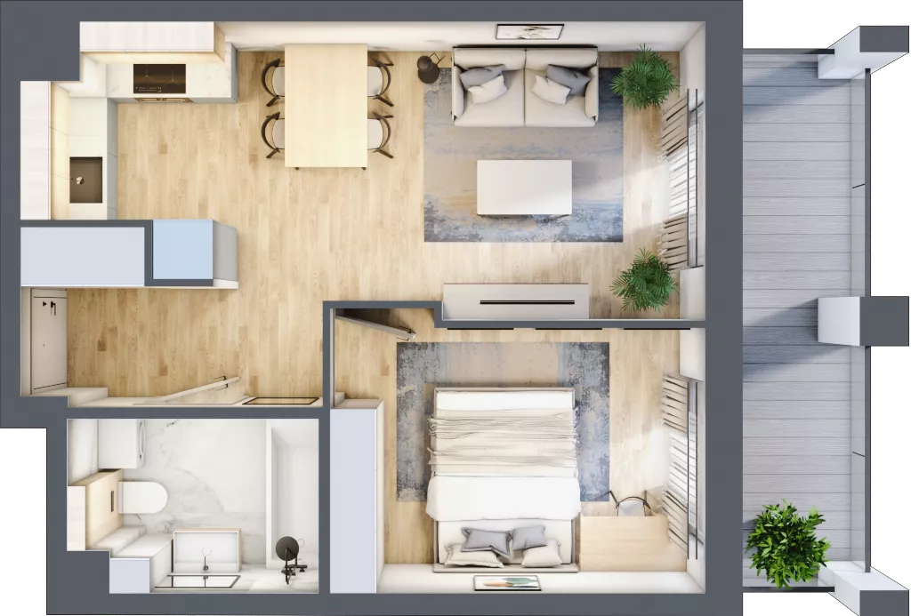 2 pokoje, mieszkanie 37,39 m², piętro 1, oferta nr WP-15, Warzelnicza Park, Warszawa, Białołęka, Brzeziny, ul. Warzelnicza