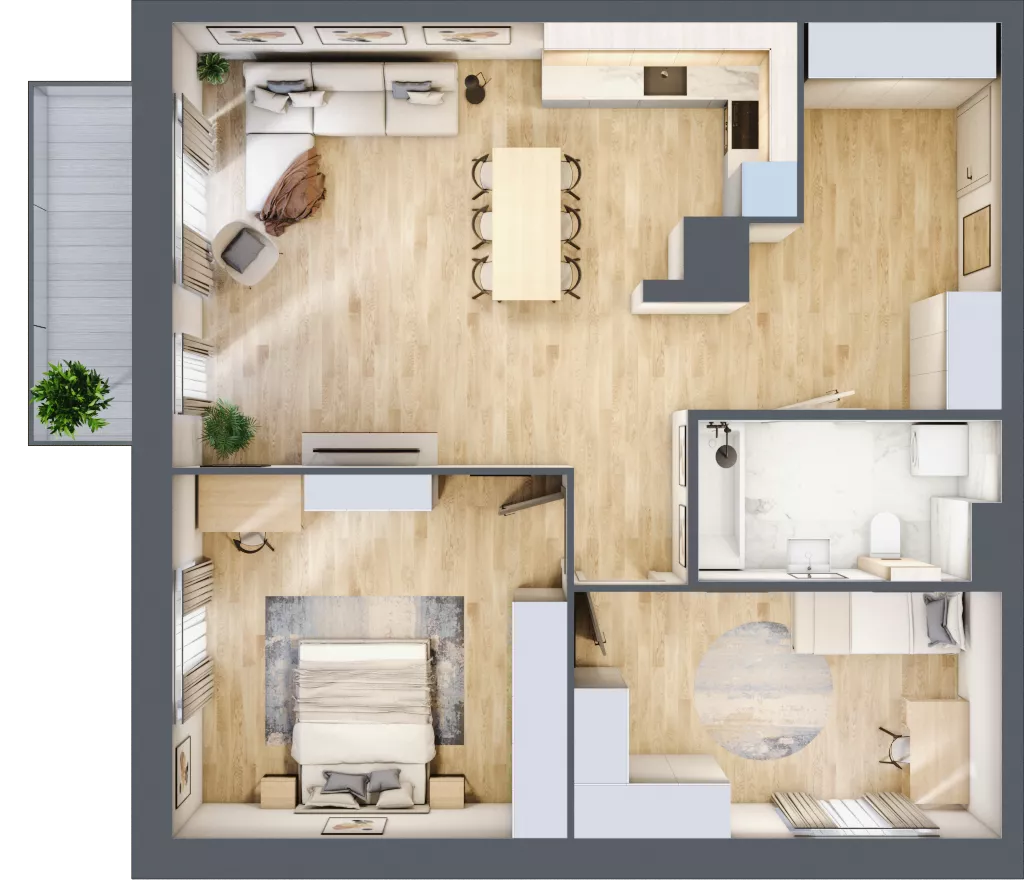3 pokoje, mieszkanie 77,50 m², piętro 1, oferta nr A/1/21, Verdi, Warka, ul. Armii Krajowej