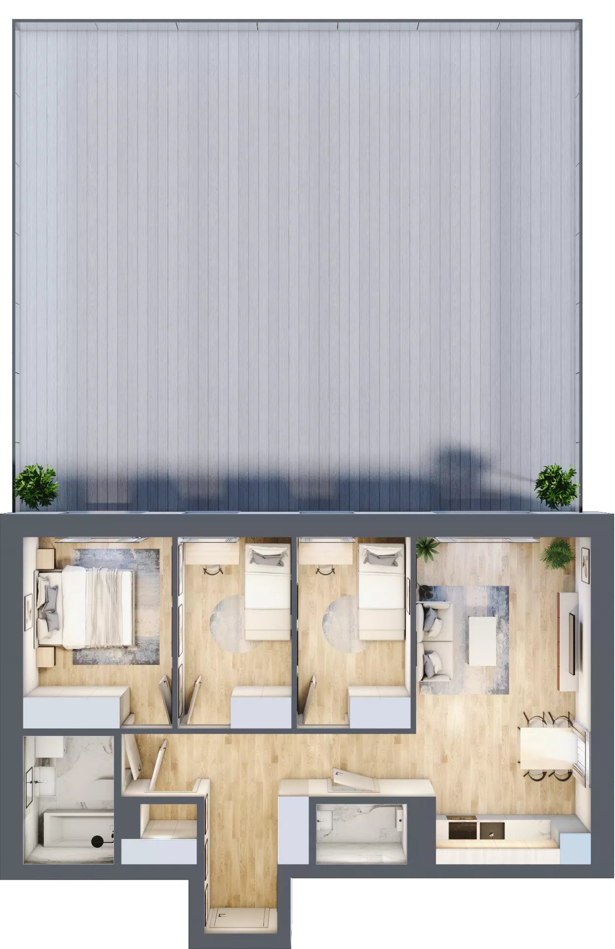 4 pokoje, mieszkanie 68,26 m², piętro 1, oferta nr 1, Choiny 3 Budynek B3, Lublin, Czechów Północny, ul. Choiny 3