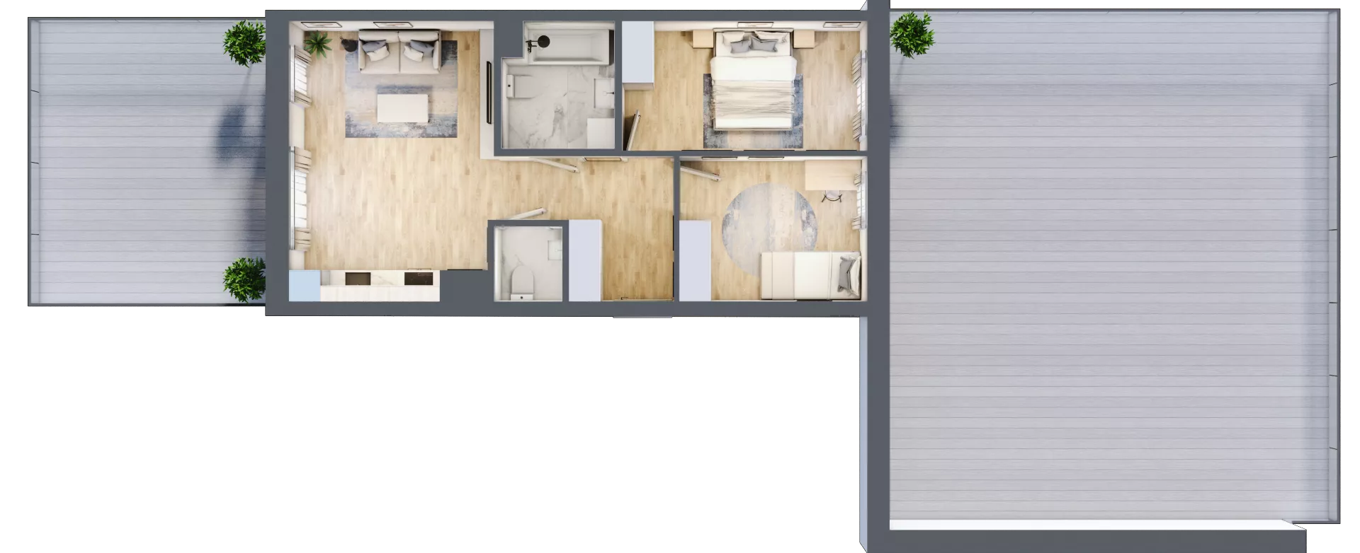 3 pokoje, mieszkanie 56,42 m², piętro 1, oferta nr 5, Choiny 3 Budynek B3, Lublin, Czechów Północny, ul. Choiny 3