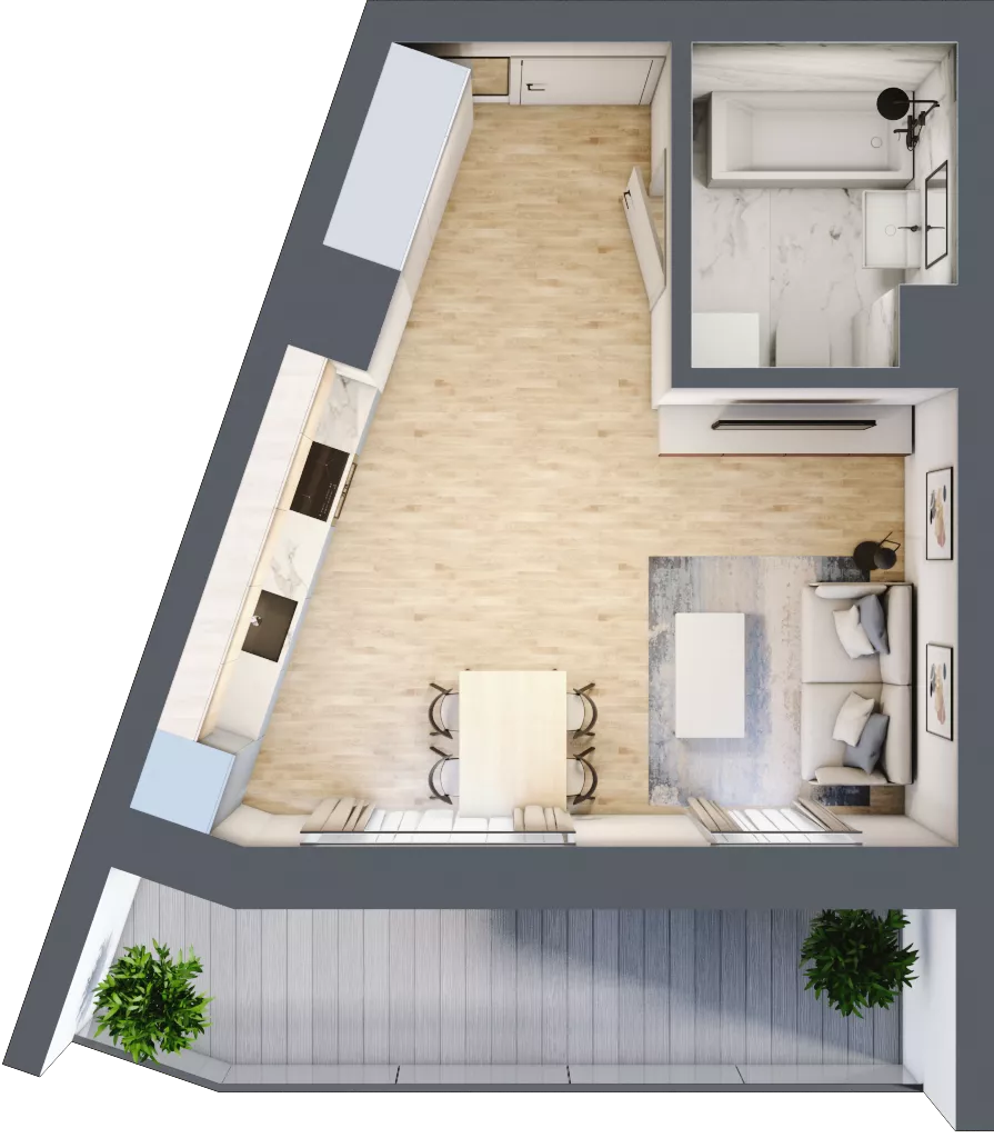 1 pokój, mieszkanie 28,01 m², piętro 3, oferta nr 38, Choiny 3 Budynek B3, Lublin, Czechów Północny, ul. Choiny 3