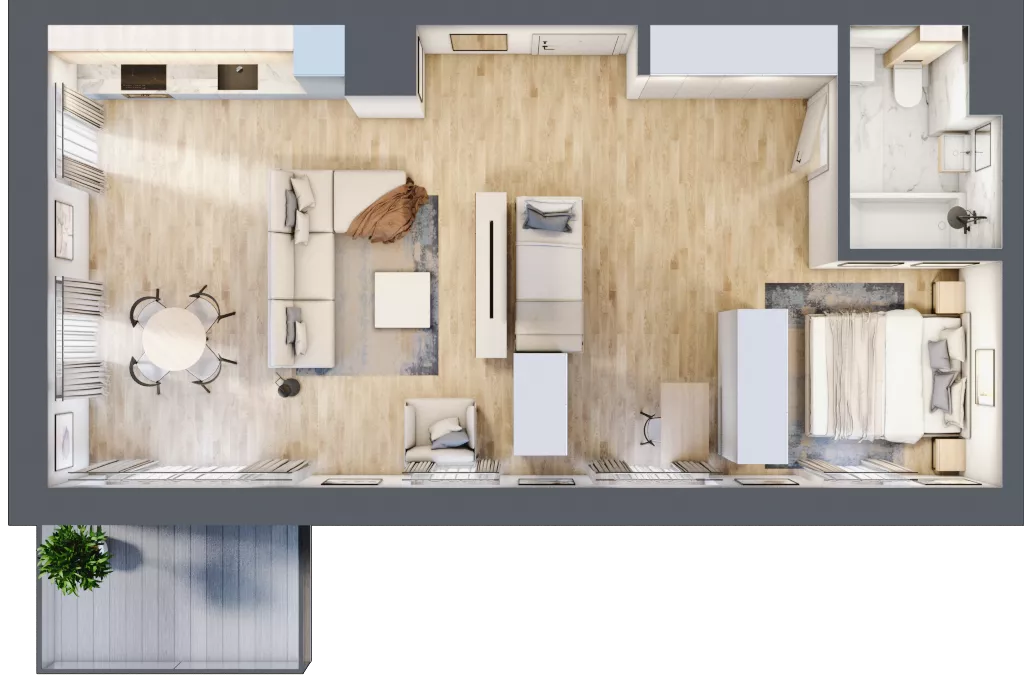 1 pokój, mieszkanie 59,63 m², parter, oferta nr A.01, Dolna Górna Wilda, Poznań, Wilda, Wilda, ul. Górna Wilda