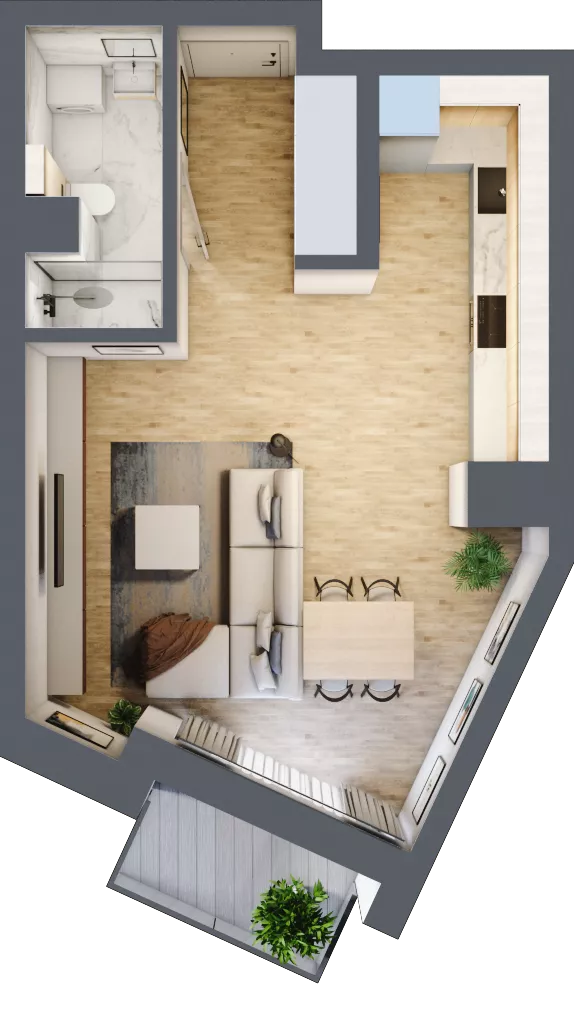 1 pokój, mieszkanie 35,21 m², piętro 3, oferta nr A.32, Dolna Górna Wilda, Poznań, Wilda, Wilda, ul. Górna Wilda