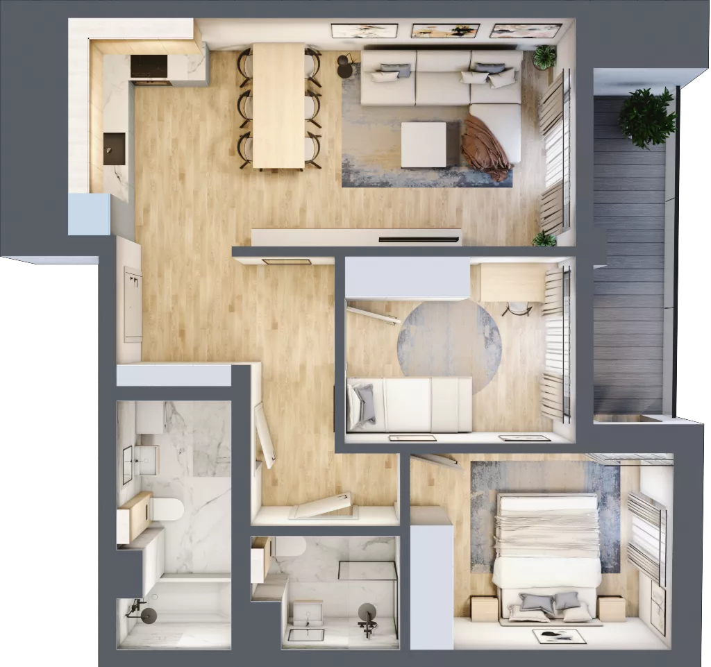3 pokoje, mieszkanie 61,35 m², piętro 3, oferta nr A.34, Dolna Górna Wilda, Poznań, Wilda, Wilda, ul. Górna Wilda