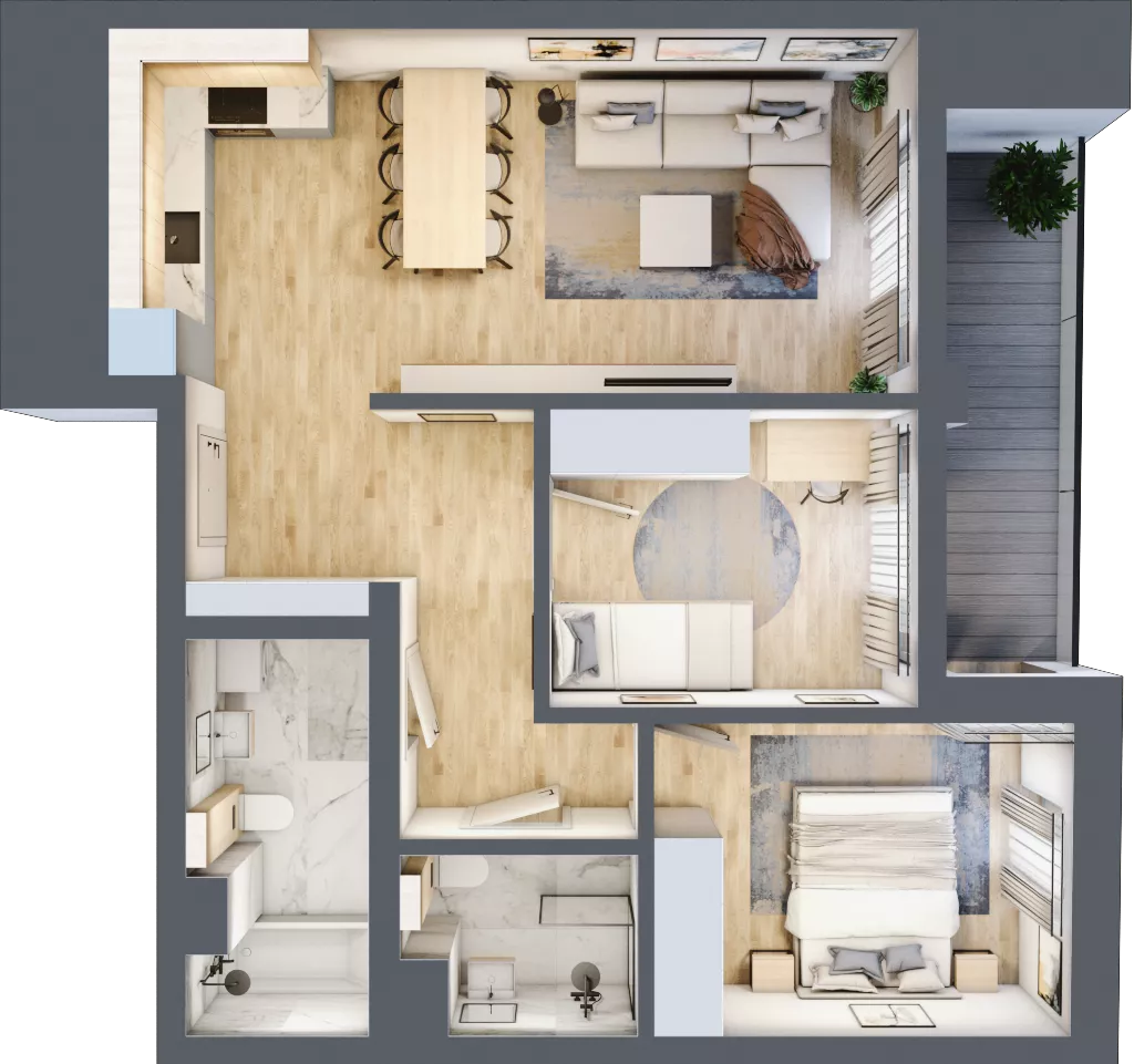 3 pokoje, mieszkanie 61,69 m², piętro 5, oferta nr A.53, Dolna Górna Wilda, Poznań, Wilda, Wilda, ul. Górna Wilda