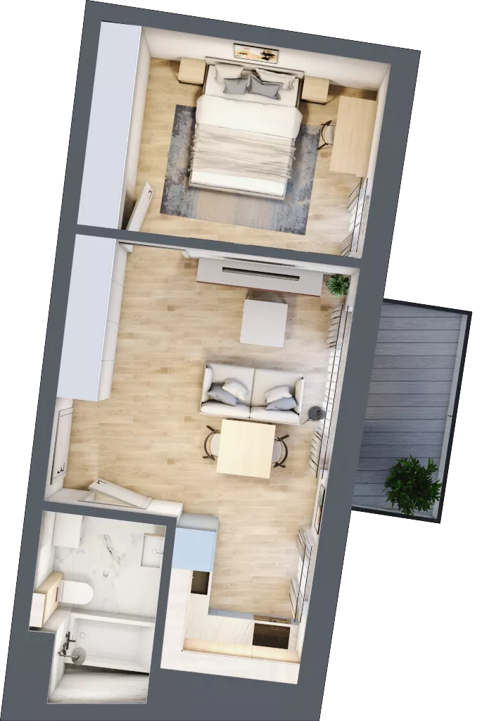 2 pokoje, mieszkanie 38,64 m², piętro 3, oferta nr B.33, Dolna Górna Wilda, Poznań, Wilda, Wilda, ul. Górna Wilda