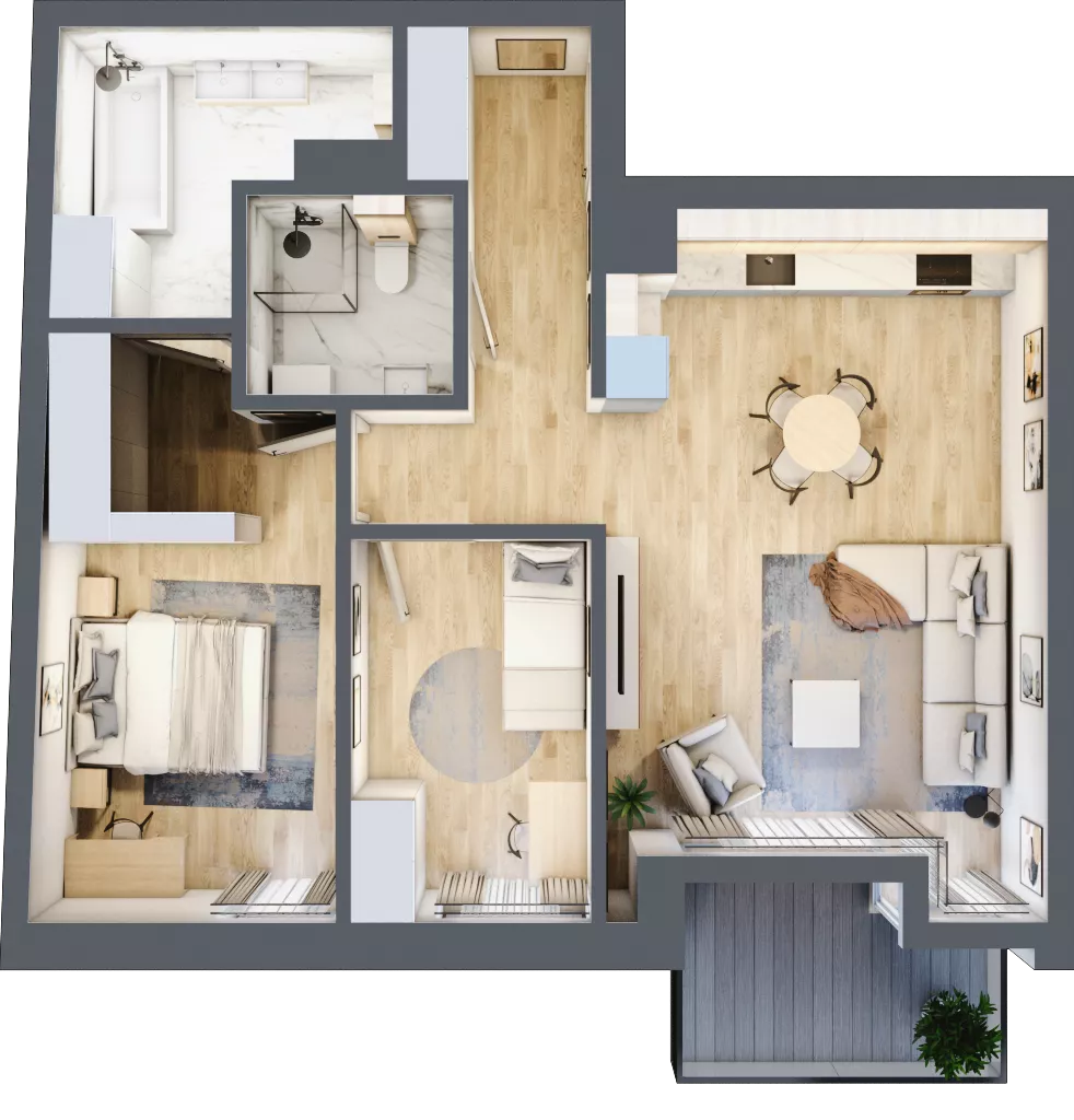 3 pokoje, mieszkanie 70,23 m², piętro 3, oferta nr B.34, Dolna Górna Wilda, Poznań, Wilda, Wilda, ul. Górna Wilda