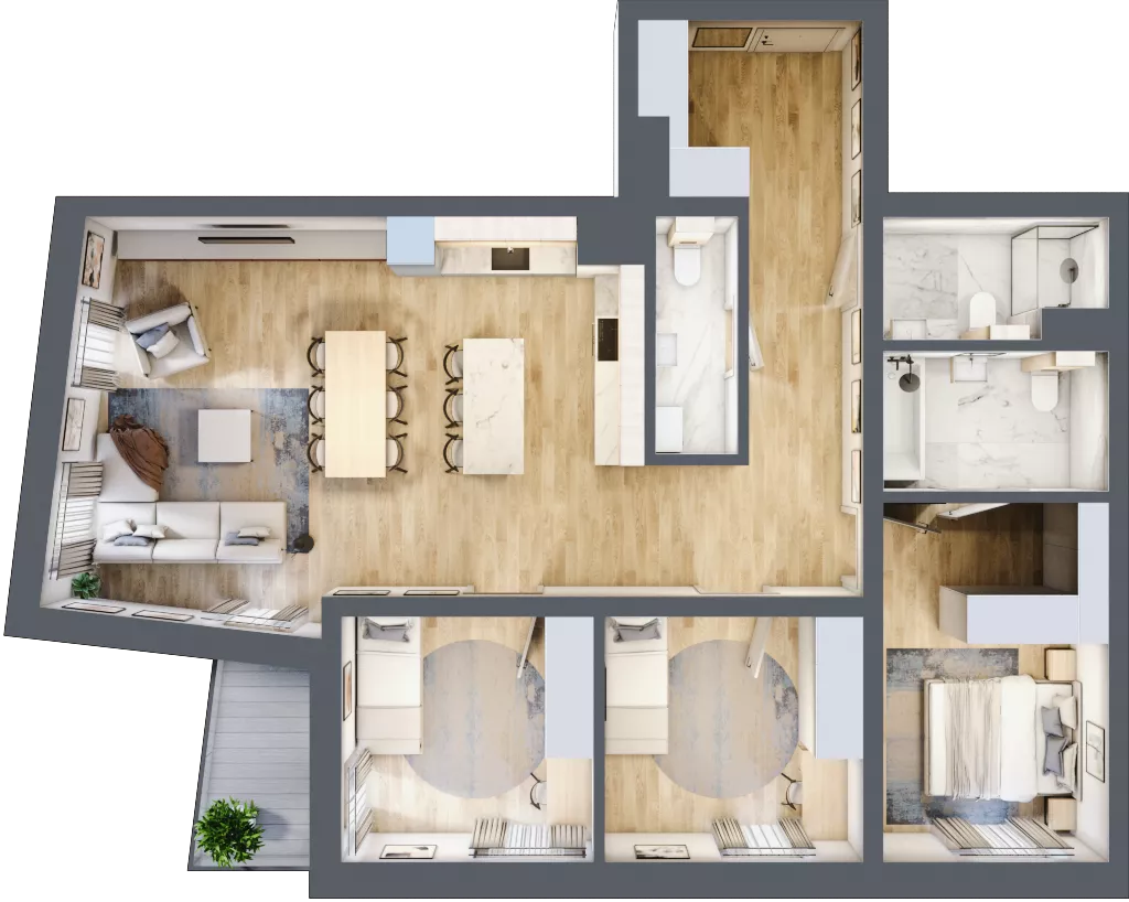 4 pokoje, mieszkanie 96,55 m², piętro 3, oferta nr B.37, Dolna Górna Wilda, Poznań, Wilda, Wilda, ul. Górna Wilda