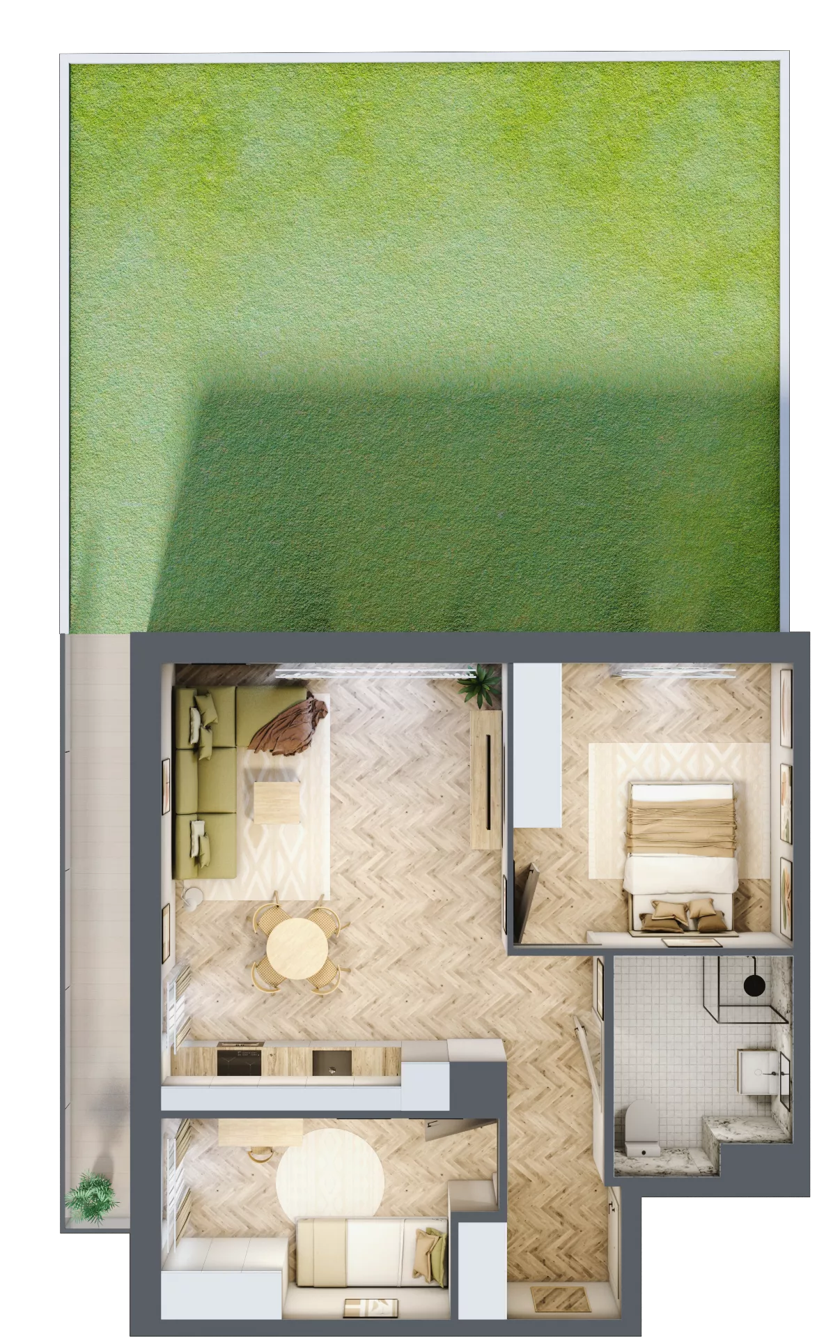3 pokoje, mieszkanie 57,67 m², parter, oferta nr M.A09, 3 Wymiary Bronowice, Kraków, Prądnik Biały, Bronowice Wielkie, ul. Stelmachów