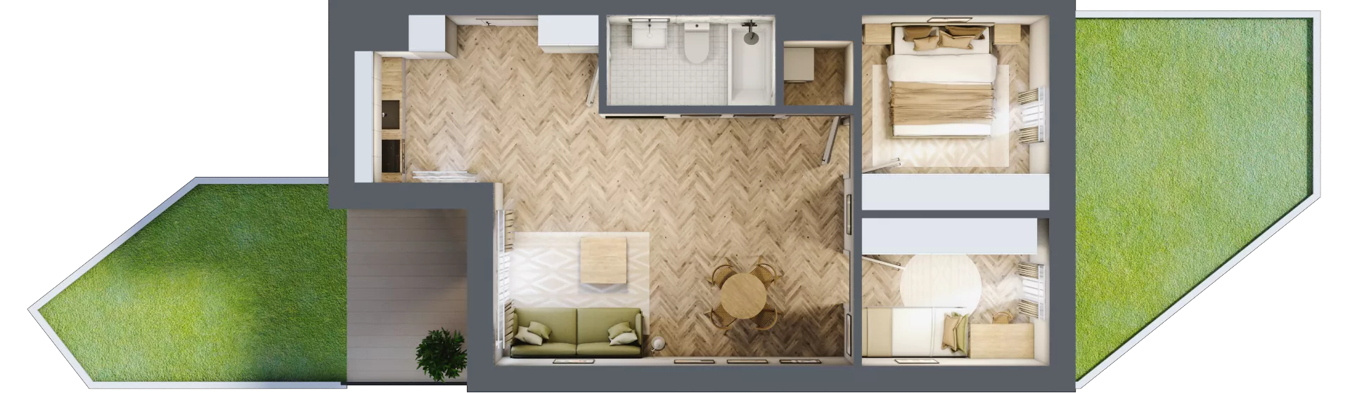 3 pokoje, mieszkanie 57,09 m², parter, oferta nr A.0.05, Karliczka, Katowice, Giszowiec, ul. Karliczka