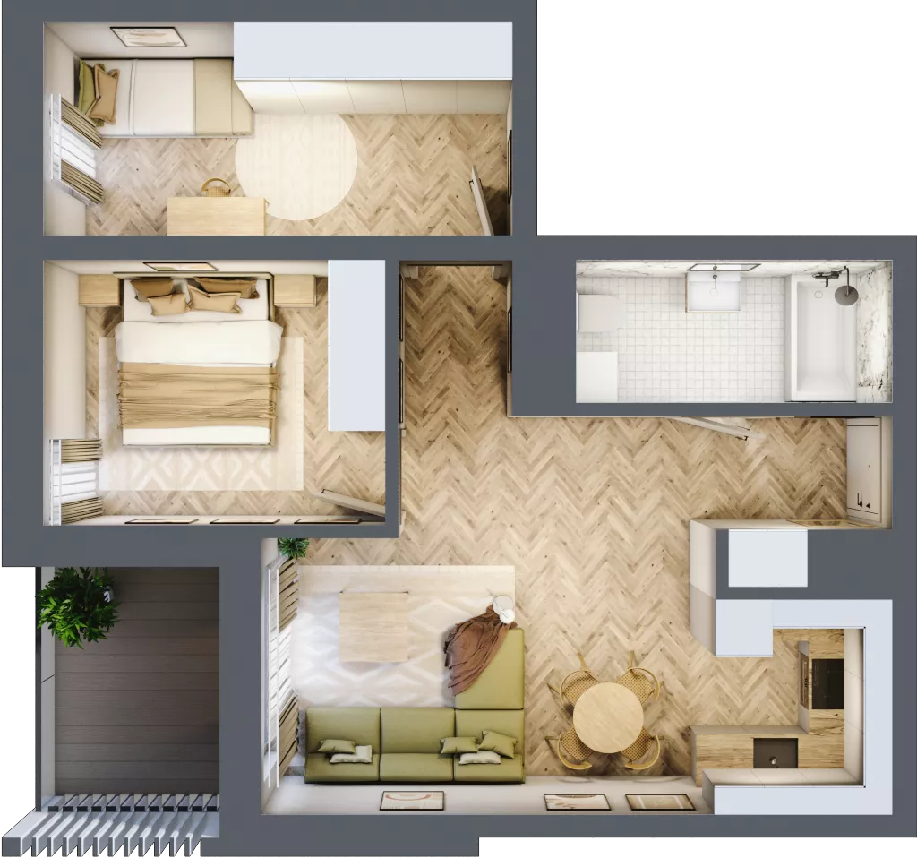 3 pokoje, mieszkanie 53,21 m², piętro 5, oferta nr A.5.01, Karliczka, Katowice, Giszowiec, ul. Karliczka