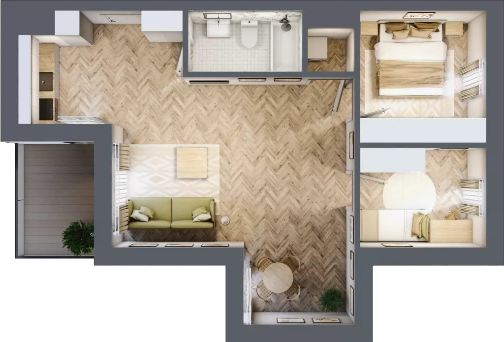 3 pokoje, mieszkanie 62,30 m², piętro 6, oferta nr A.6.07, Karliczka, Katowice, Giszowiec, ul. Karliczka