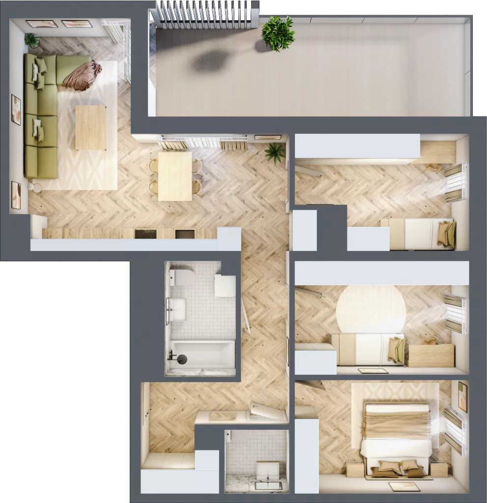 4 pokoje, mieszkanie 84,52 m², piętro 9, oferta nr A.9.03, Karliczka, Katowice, Giszowiec, ul. Karliczka