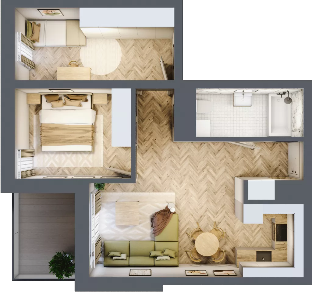 3 pokoje, mieszkanie 53,21 m², piętro 6, oferta nr A.6.01, Karliczka, Katowice, Giszowiec, ul. Karliczka