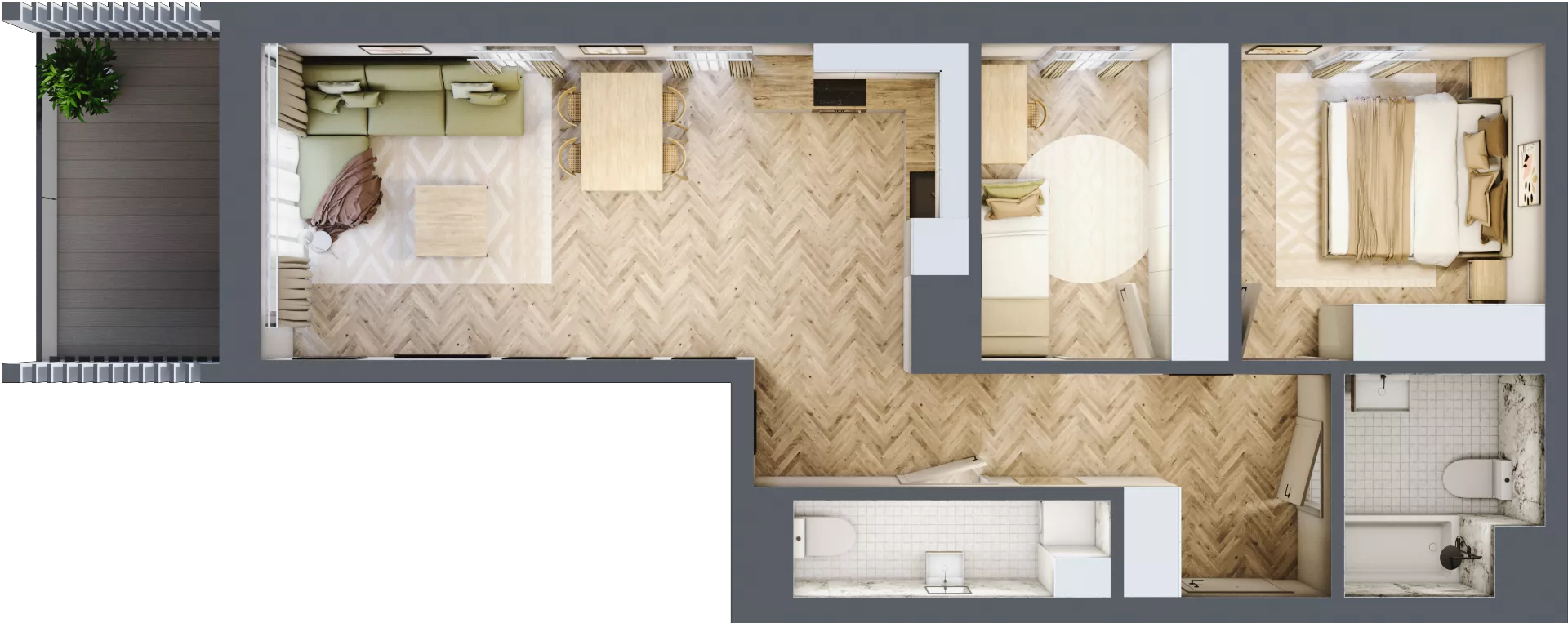 3 pokoje, mieszkanie 61,83 m², piętro 7, oferta nr A.7.02, Karliczka, Katowice, Giszowiec, ul. Karliczka