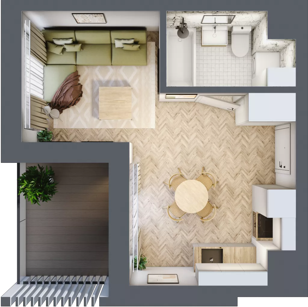 1 pokój, mieszkanie 25,65 m², piętro 3, oferta nr A.3.08, Karliczka, Katowice, Giszowiec, ul. Karliczka