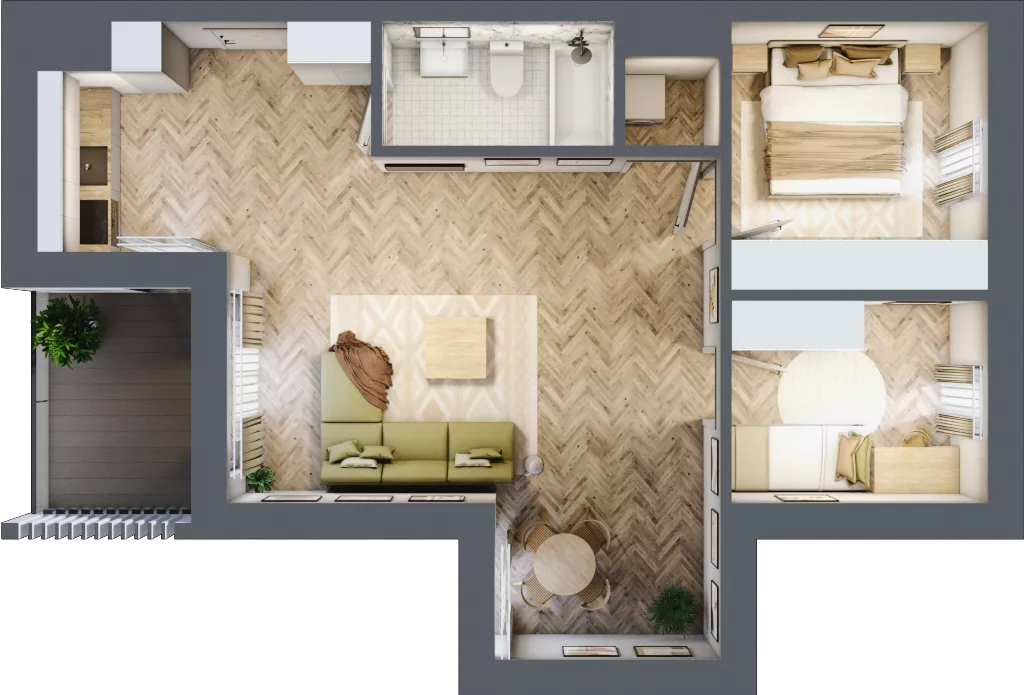 3 pokoje, mieszkanie 62,30 m², piętro 9, oferta nr A.9.06, Karliczka, Katowice, Giszowiec, ul. Karliczka