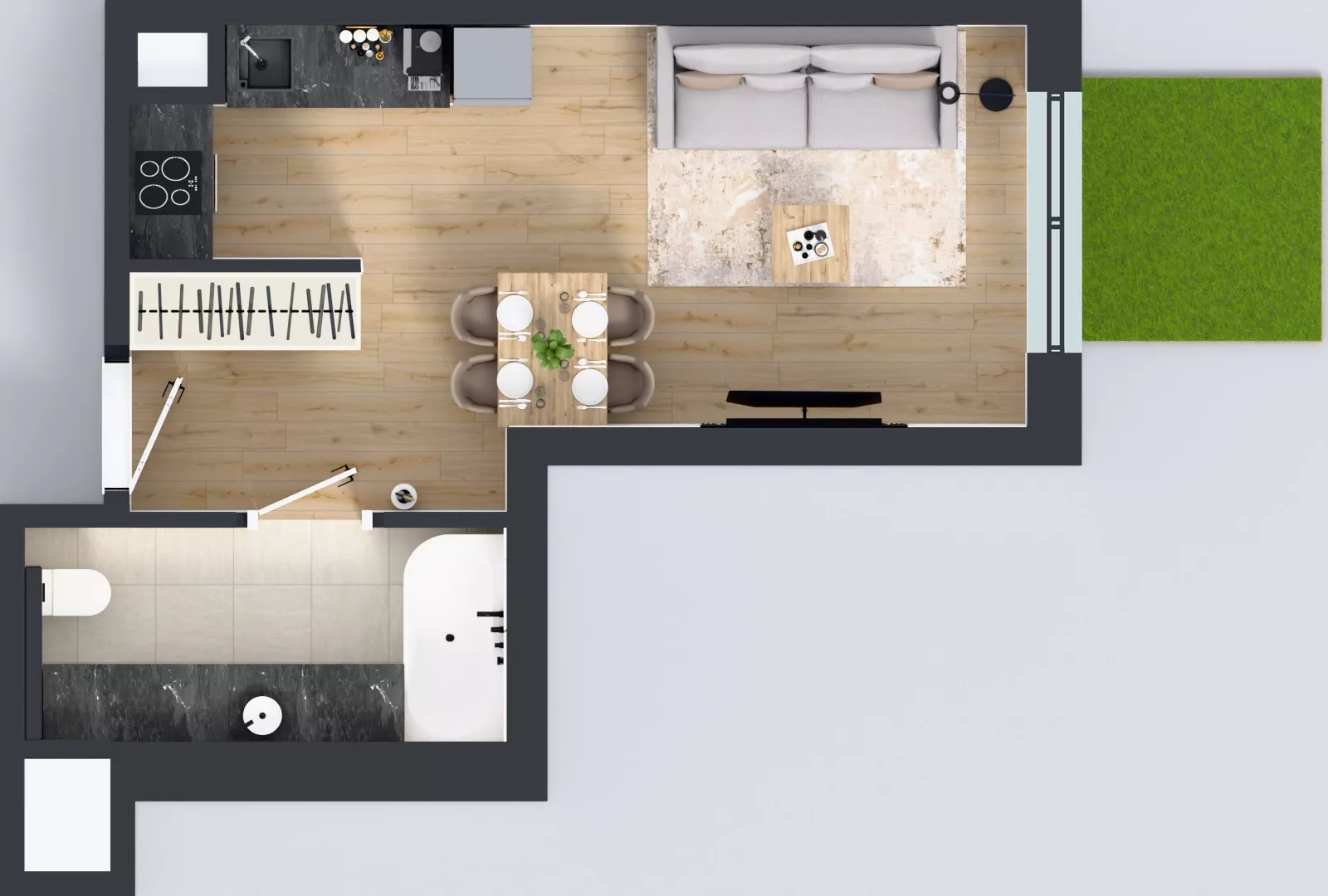 1 pokój, mieszkanie 28,85 m², parter, oferta nr 123 F/F-2, Ostródzka 123 - Etap III, Warszawa, Białołęka, Brzeziny, ul. Ostródzka 123