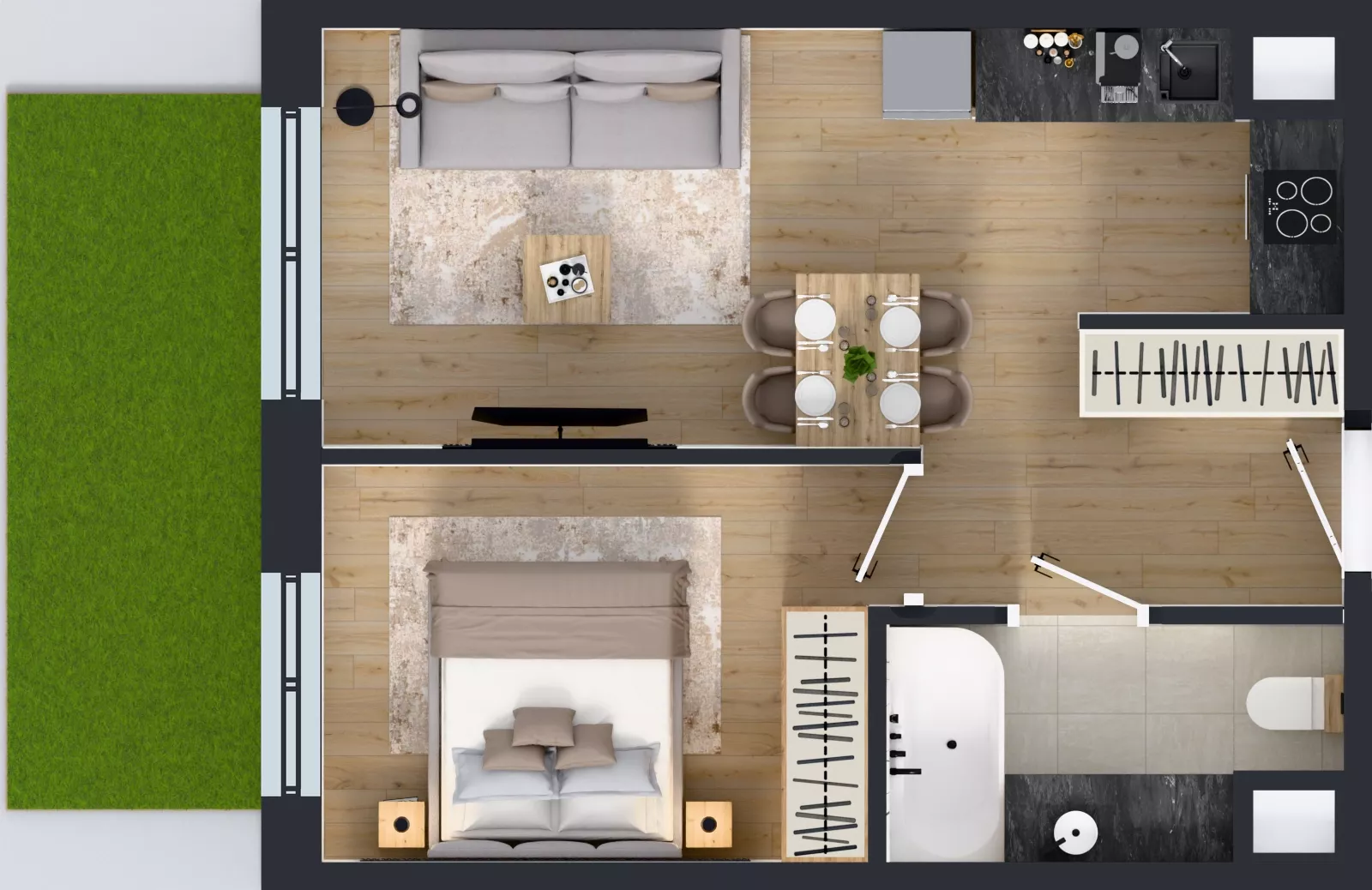 2 pokoje, mieszkanie 36,93 m², parter, oferta nr 123 F/F-4, Ostródzka 123 - Etap III, Warszawa, Białołęka, Brzeziny, ul. Ostródzka 123