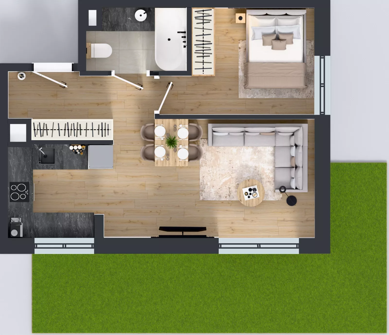 2 pokoje, mieszkanie 39,69 m², parter, oferta nr 123 F/F-9, Ostródzka 123 - Etap III, Warszawa, Białołęka, Brzeziny, ul. Ostródzka 123